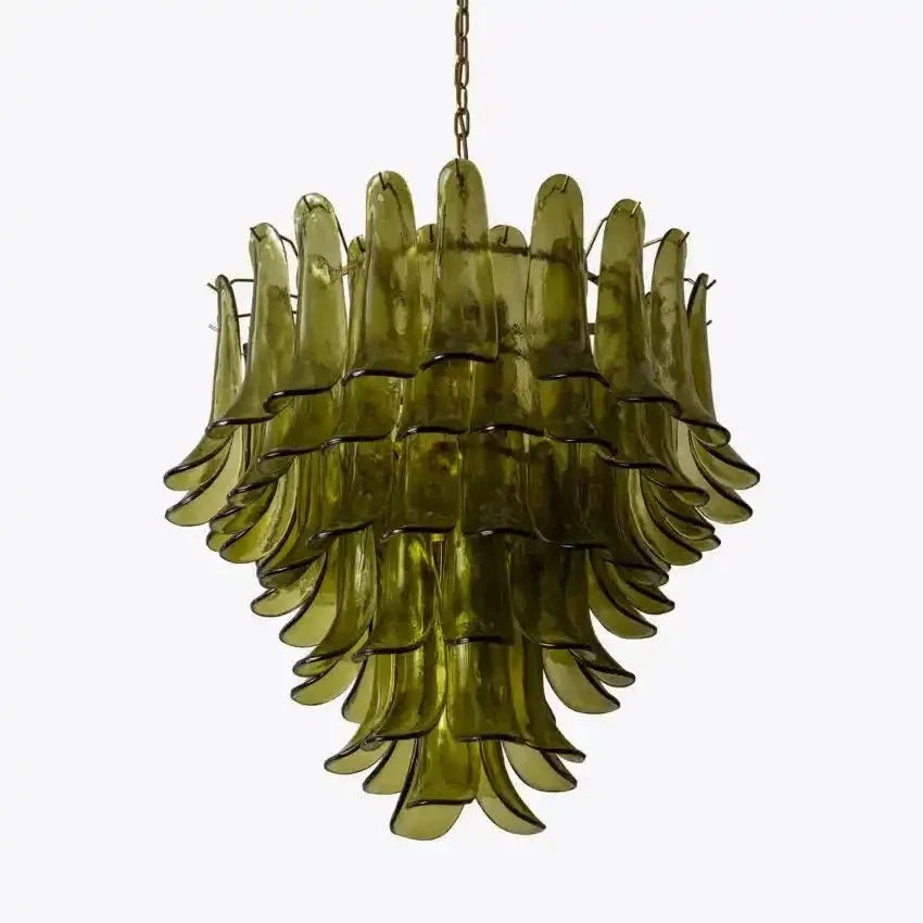 Green Petalo Murano Chandelier - 35.43"Jecanoli