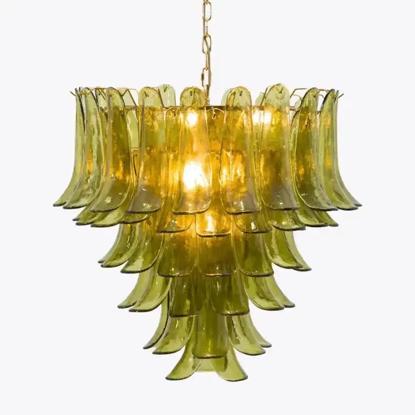Green Petalo Murano Chandelier - 29.53"Jecanoli