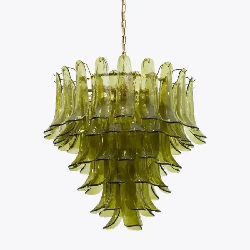 Green Petalo Murano Chandelier - 35.43"Jecanoli