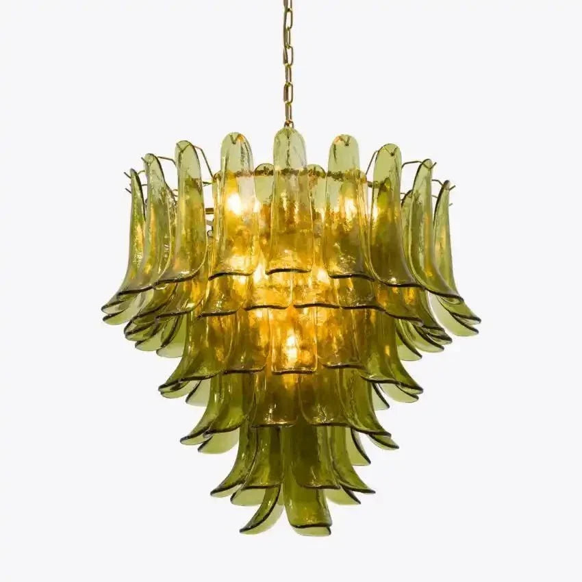 Green Petalo Murano Chandelier - 35.43"Jecanoli