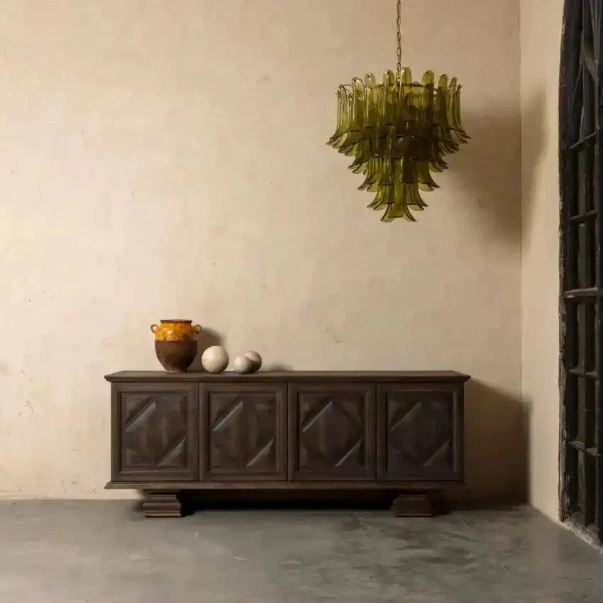 Green Petalo Murano Chandelier - 35.43"Jecanoli