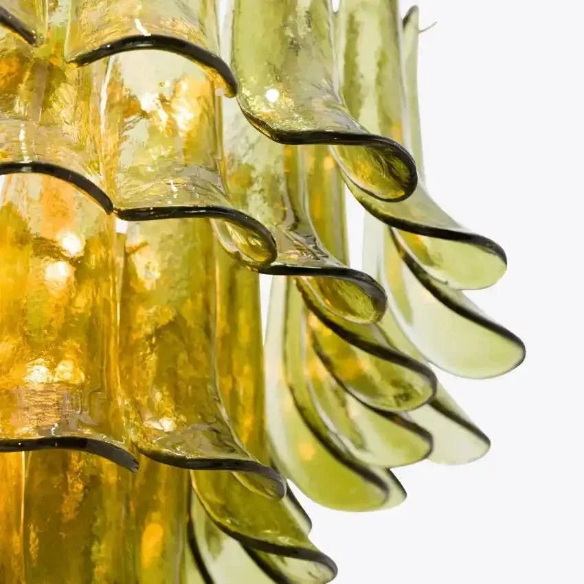Green Petalo Murano Chandelier - 35.43"Jecanoli