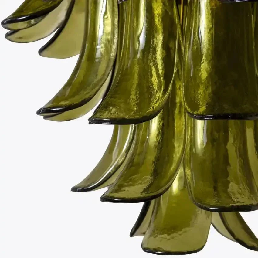 Green Petalo Murano Chandelier - 35.43"Jecanoli
