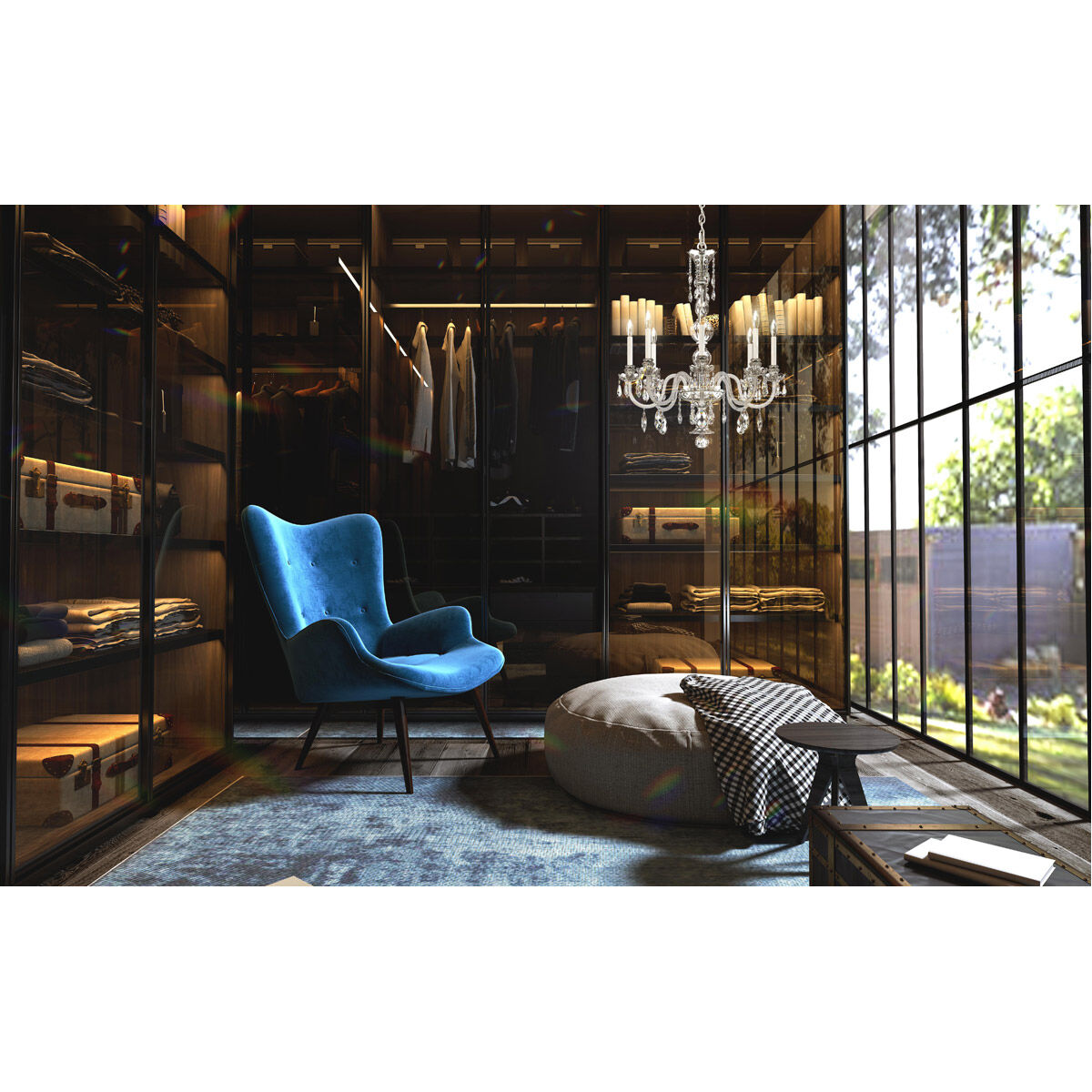 Halstead Nouveau Chandelier 28"