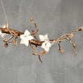 Handcrafted Sculptural Floral Branch Chandelier - ∅ 57.1″ x H 19.7″ x W 17.7″Gold + White + TransparentJecanoli