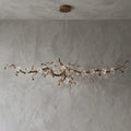 Handcrafted Sculptural Floral Branch Chandelier - ∅ 49.2″ x H 17.7″ x W 15.7″Gold + White + TransparentJecanoli