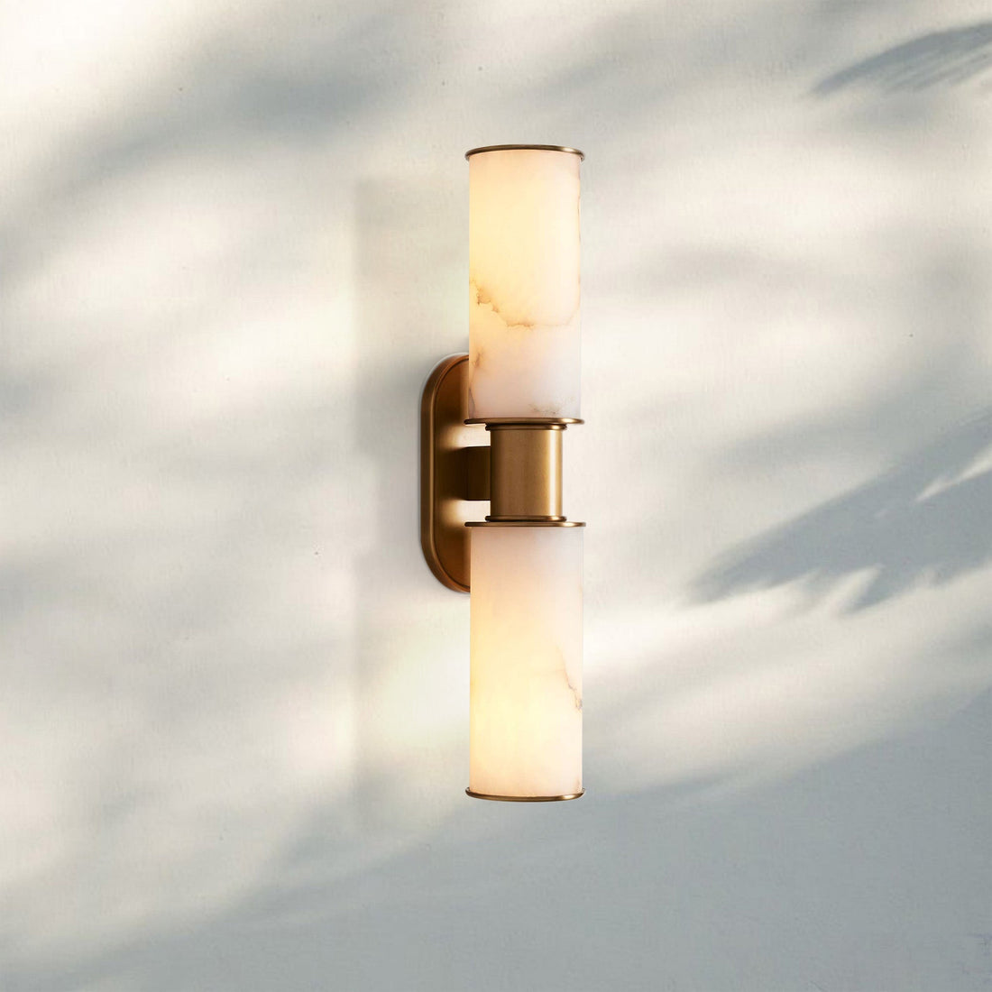 Harline Alabaster 2-Light Wall Sconce-Jecanoli
