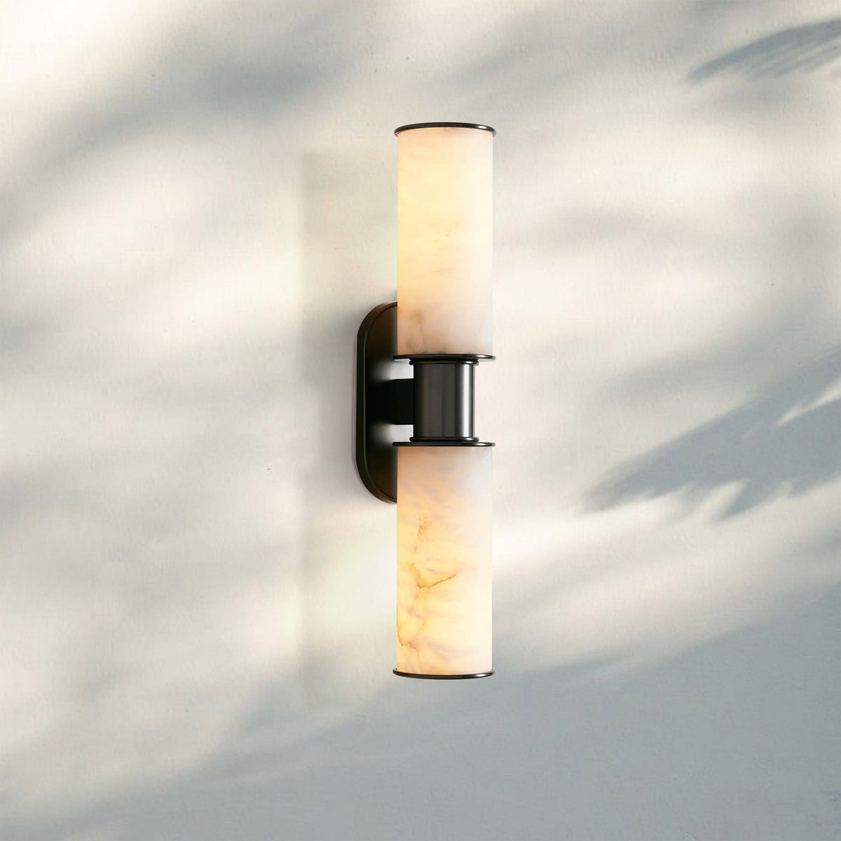 Harline Alabaster 2-Light Wall Sconce-Jecanoli