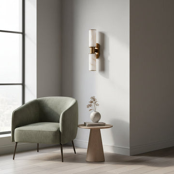 Harline Alabaster 2-Light Wall Sconce-Jecanoli