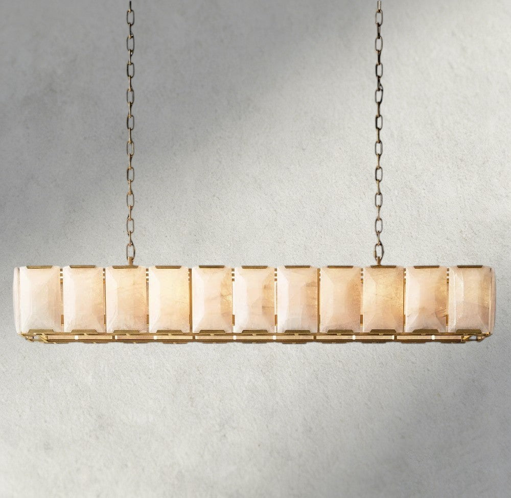 Harlow Calcite Rectangular Chandelier 42", 54", 62", 74"-chandelier-Jecanoli