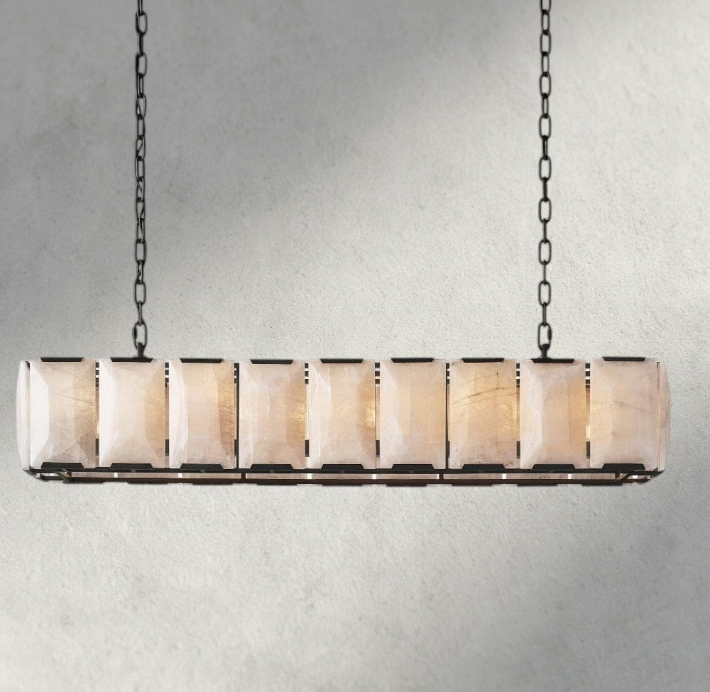 Harlow Calcite Rectangular Chandelier 42", 54", 62", 74"-chandelier-Jecanoli