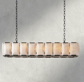 Harlow Calcite Rectangular Chandelier 42", 54", 62", 74"-chandelier-Jecanoli