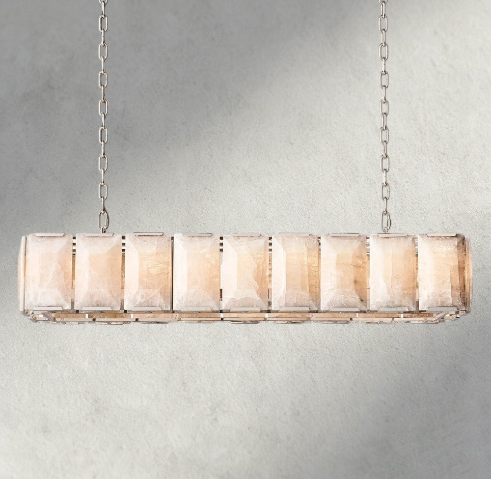 Harlow Calcite Rectangular Chandelier 42", 54", 62", 74"-chandelier-Jecanoli