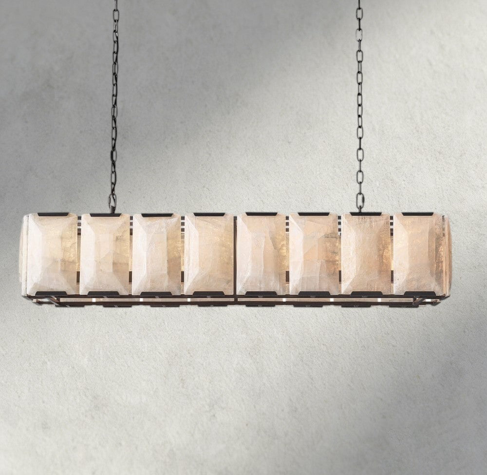 Harlow Calcite Rectangular Chandelier 42", 54", 62", 74"-chandelier-Jecanoli