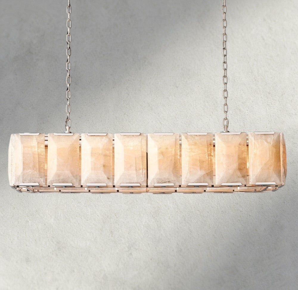 Harlow Calcite Rectangular Chandelier 42", 54", 62", 74"-chandelier-Jecanoli