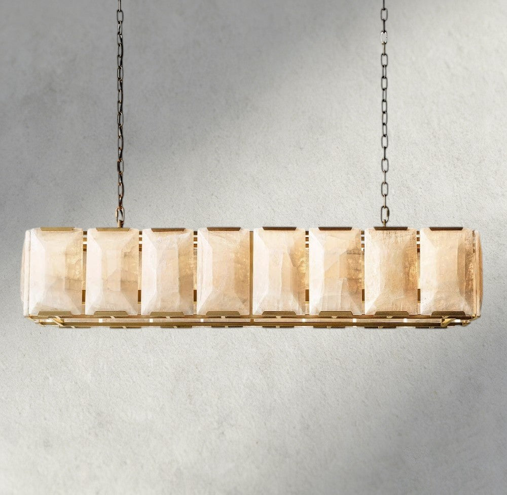 Harlow Calcite Rectangular Chandelier 42", 54", 62", 74"-chandelier-Jecanoli