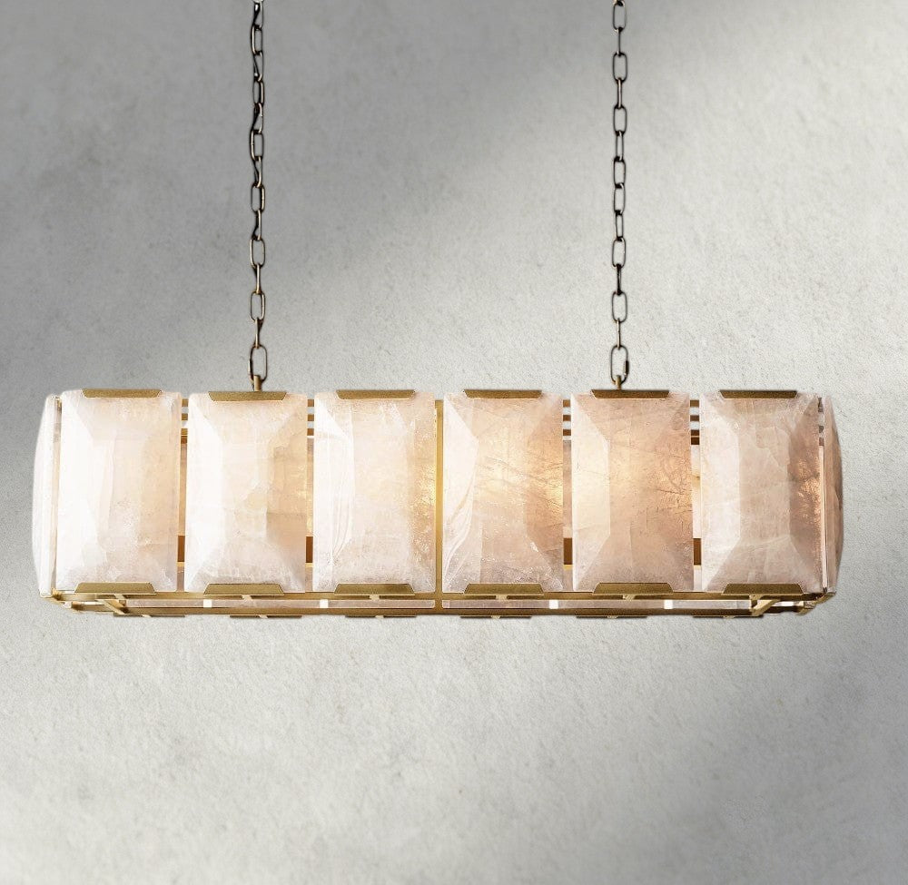 Harlow Calcite Rectangular Chandelier 42", 54", 62", 74"-chandelier-Jecanoli