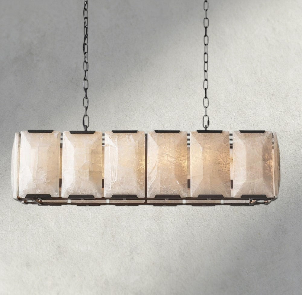 Harlow Calcite Rectangular Chandelier 42", 54", 62", 74"-chandelier-Jecanoli