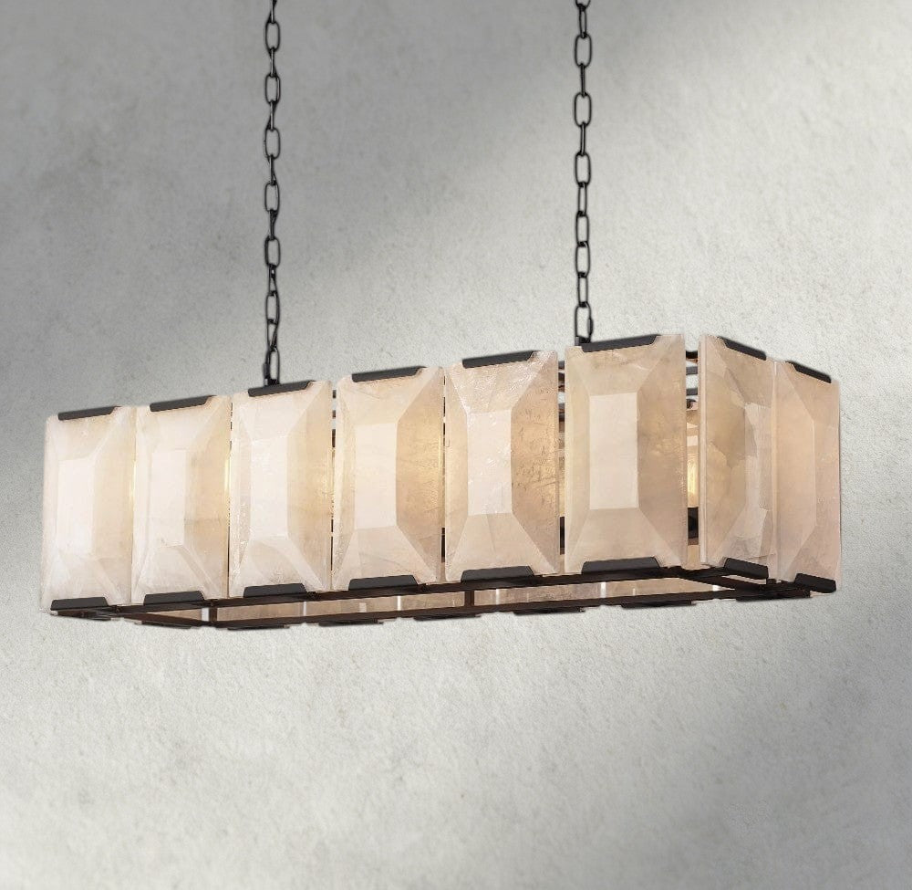 Harlow Calcite Rectangular Chandelier 42", 54", 62", 74"-chandelier-Jecanoli
