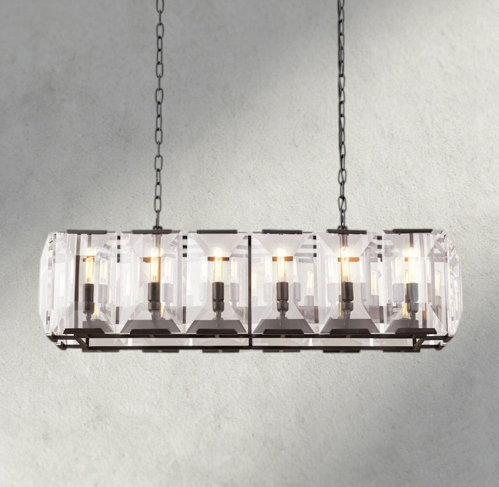 Harlow Crystal Rectangular Chandelier 42", 54", 62", 74"-chandelier-Jecanoli