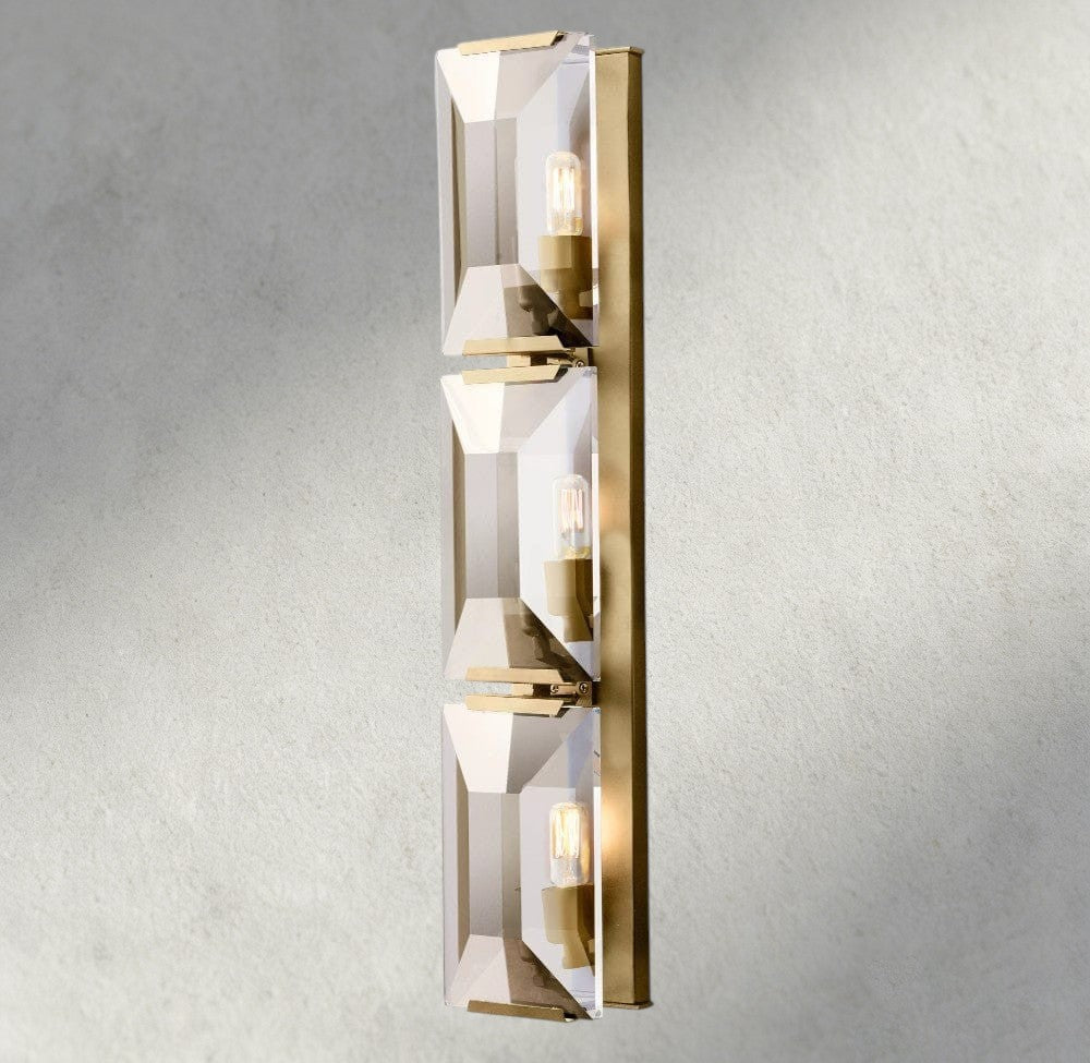 Harlow Crystal Triple Sconce-wall sconce-Jecanoli