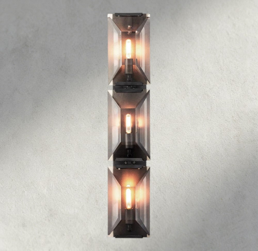 Harlow Crystal Triple Sconce-wall sconce-Jecanoli