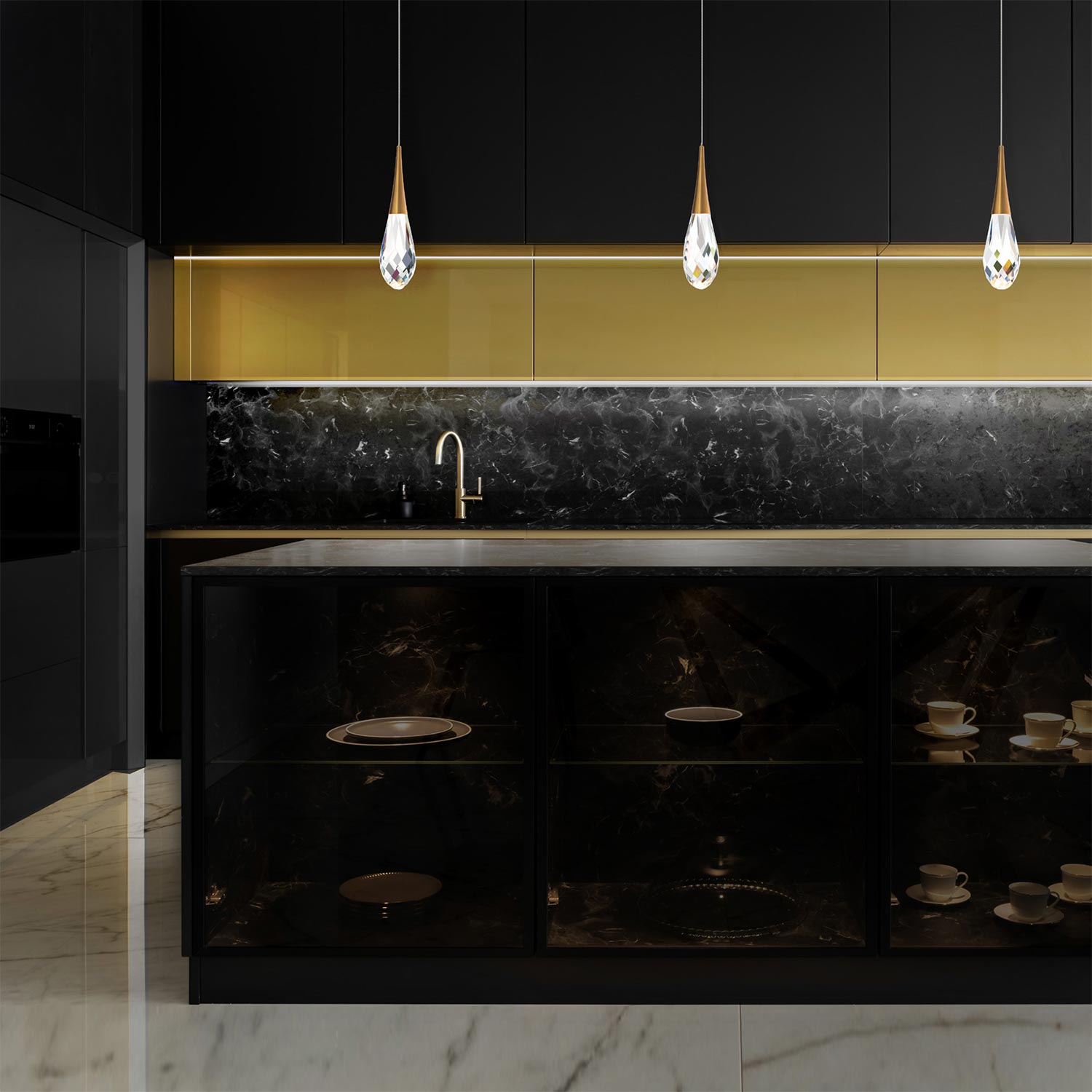 Hellebore LED Mini Pendant Light in bathroom.