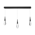 Hellebore Linear LED Multi Pendant Light in Black (3-Light).
