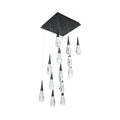 Hellebore Square LED Multi Pendant Light in Black (13-Light).
