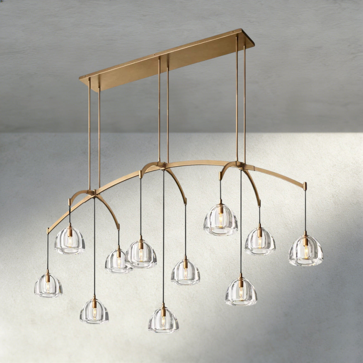 Hemisphere Linear Chandelier 54", 72"-chandelier-Jecanoli