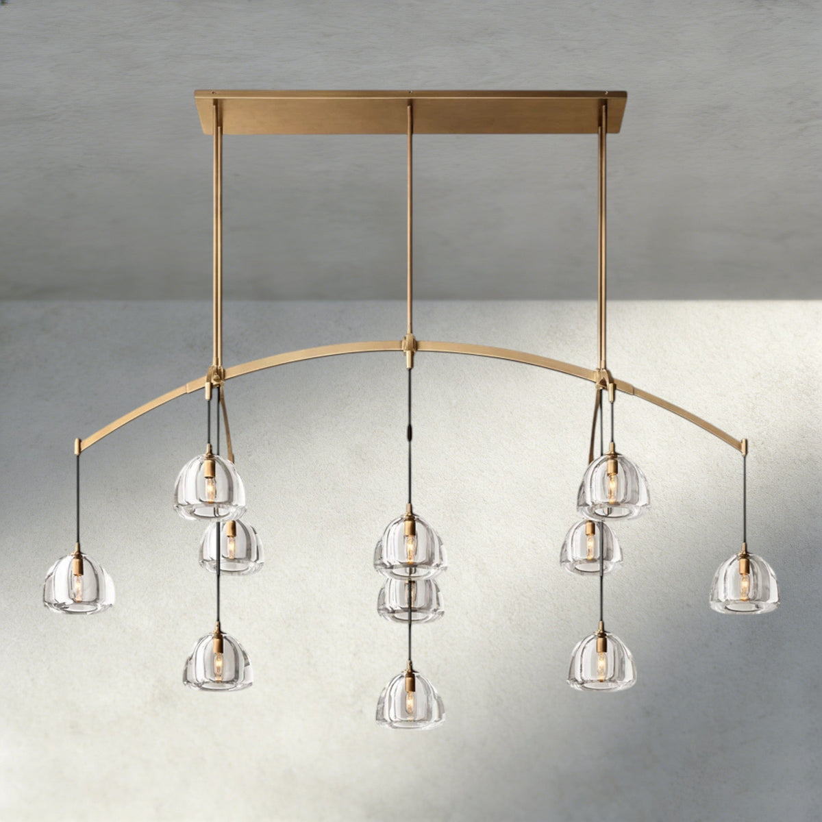 Hemisphere Linear Chandelier 54", 72"-chandelier-Jecanoli