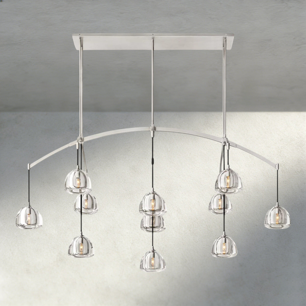 Hemisphere Linear Chandelier 54", 72"-chandelier-Jecanoli
