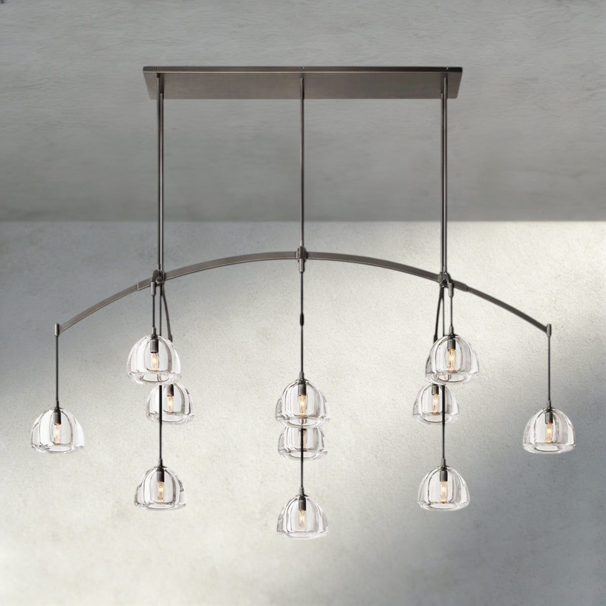 Hemisphere Linear Chandelier 54", 72"-chandelier-Jecanoli