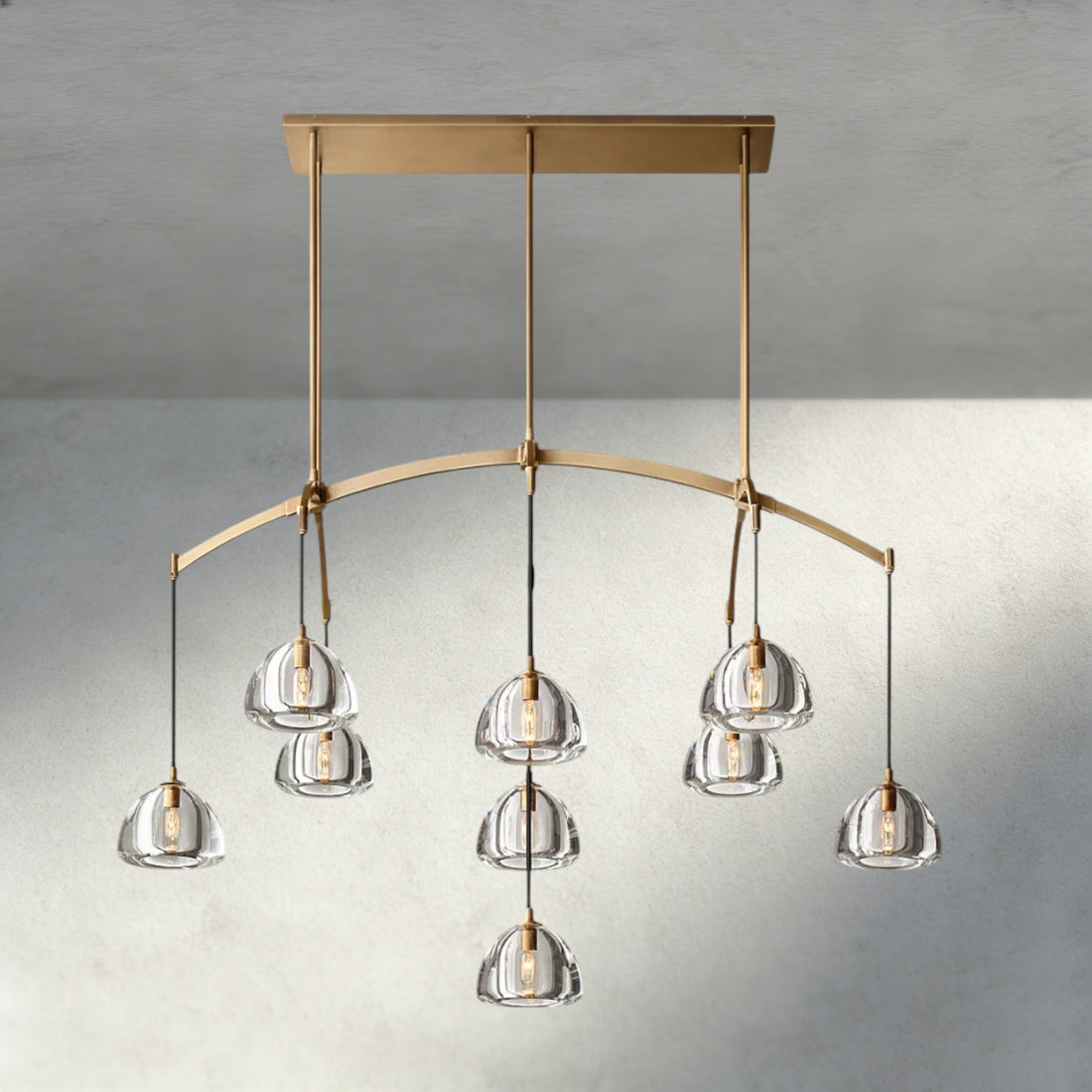 Hemisphere Linear Chandelier 54", 72"-chandelier-Jecanoli