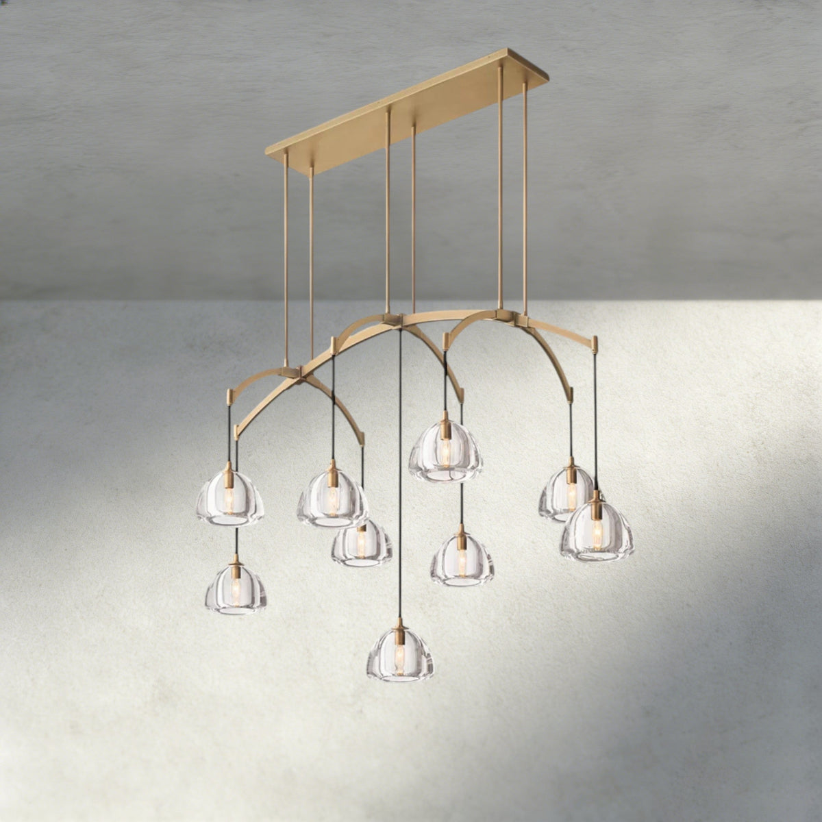 Hemisphere Linear Chandelier 54", 72"-chandelier-Jecanoli