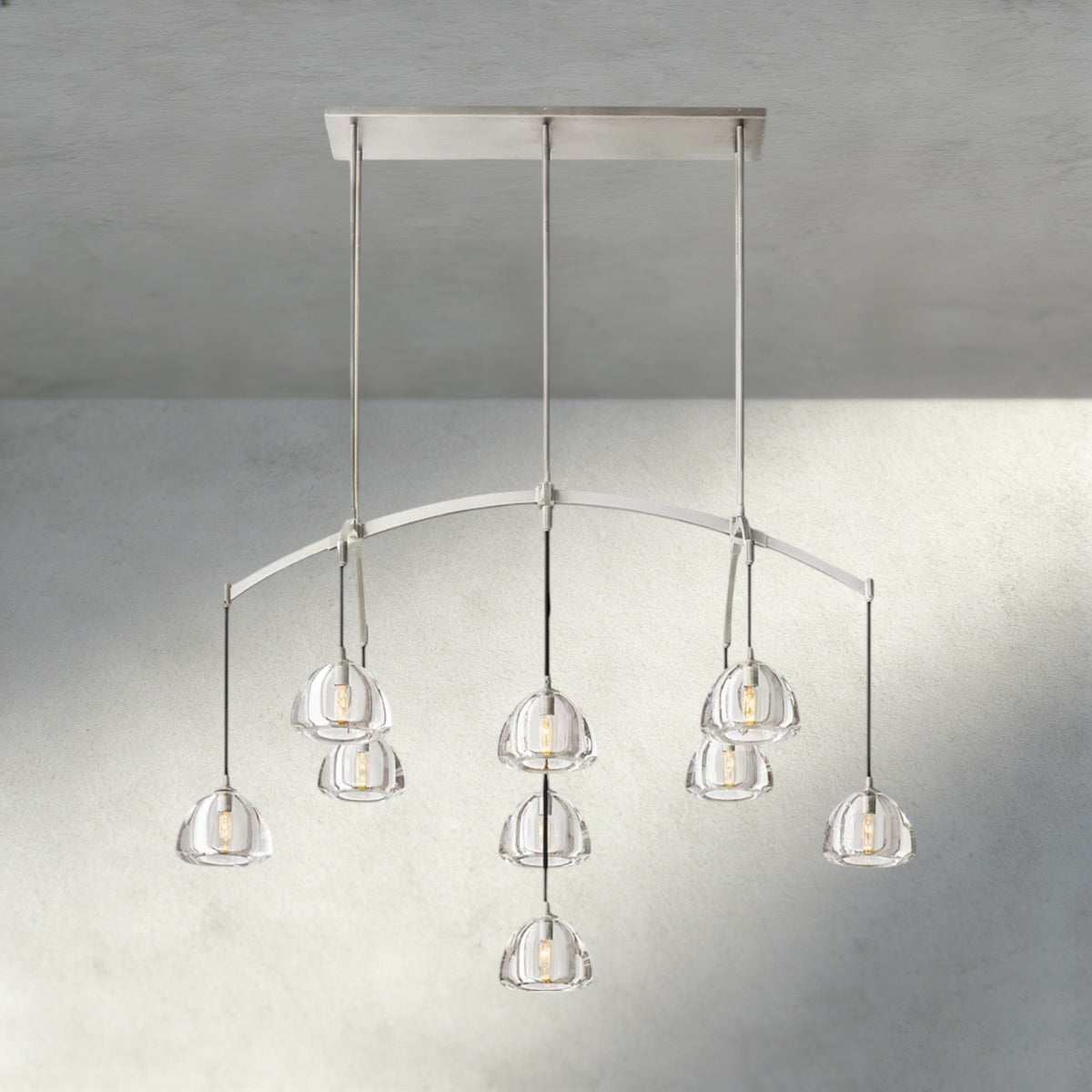 Hemisphere Linear Chandelier 54", 72"-chandelier-Jecanoli