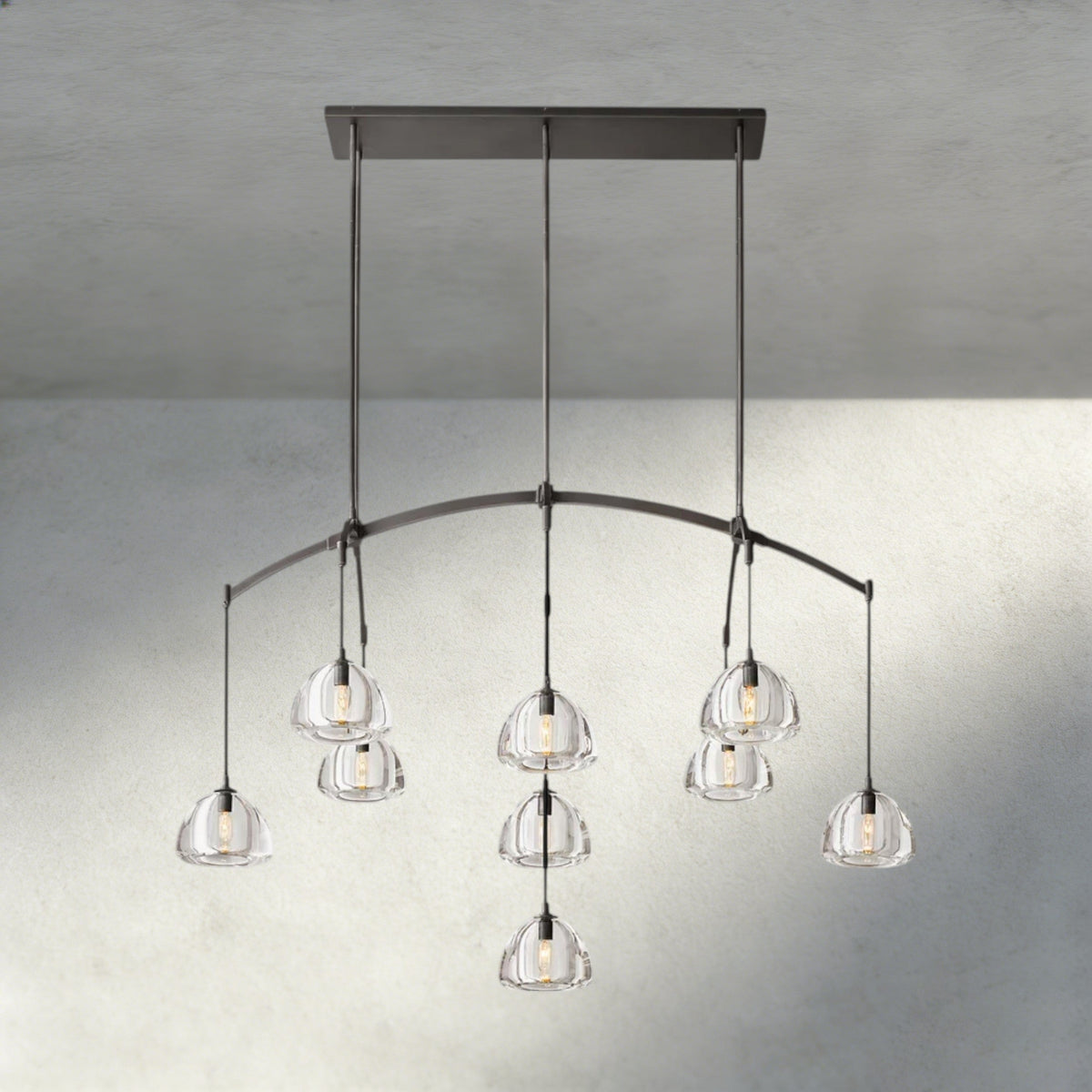 Hemisphere Linear Chandelier 54", 72"-chandelier-Jecanoli