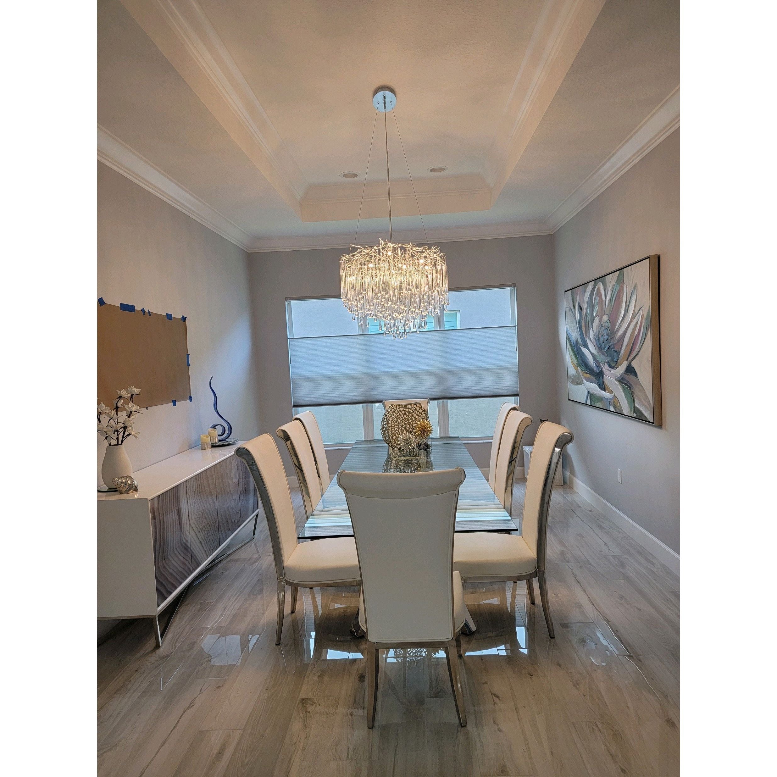 Lukas Oval Branching Brass Linear Teardrop Chandelier