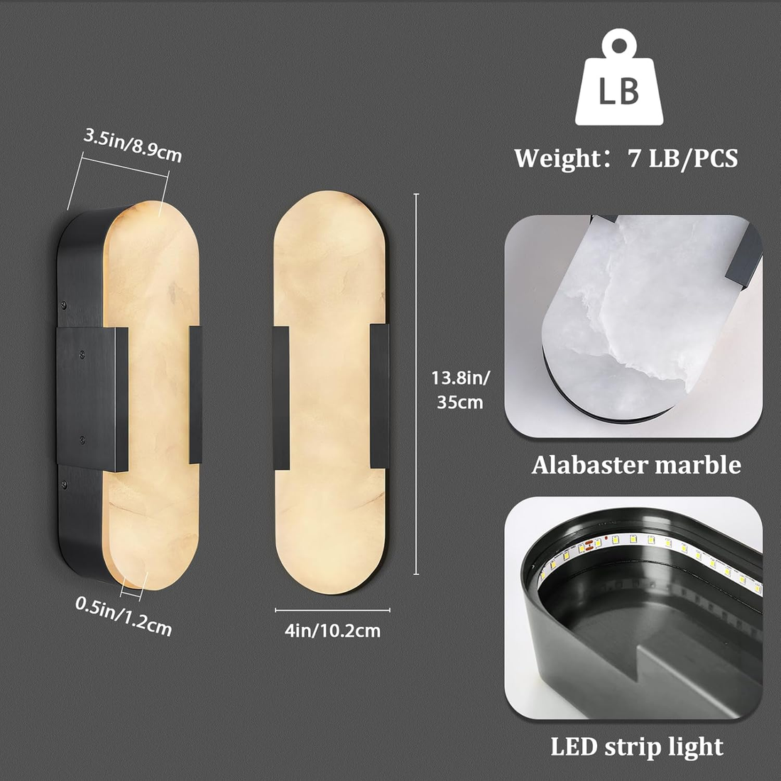 Alabaster Cylinder Wall Sconce