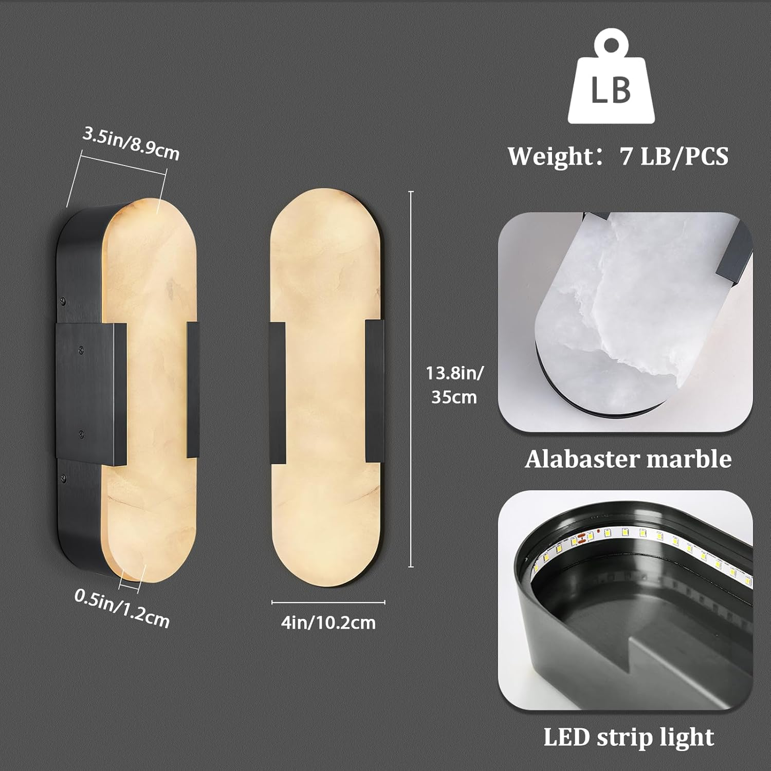 Alabaster Cylinder Wall Sconce