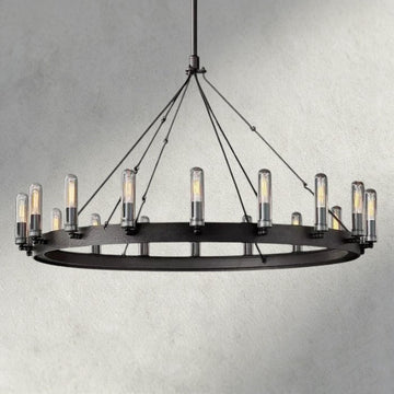 Camino Round Outdoor Chandelier 39“D 51"D
