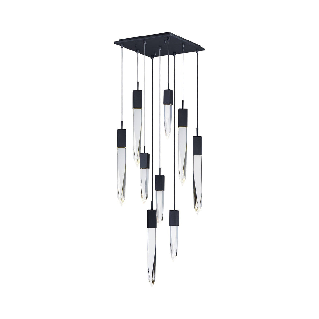 Modern Light Luxury Round/Rectangle Ceiling Pendant Light in Black Finish for Kitchen Island/ Staircase/Living Room