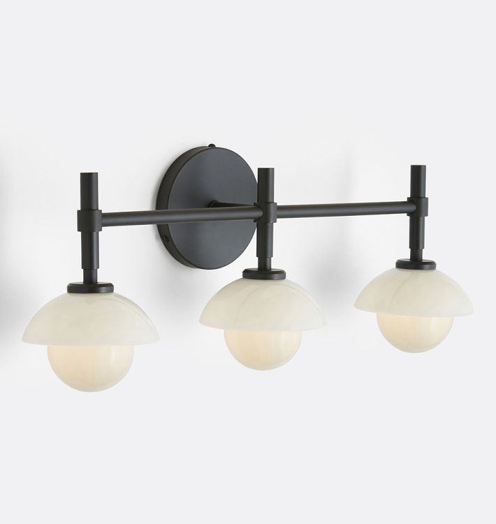 Alabaster Shade Greenwich Triple Wall Sconce-Jecanoli