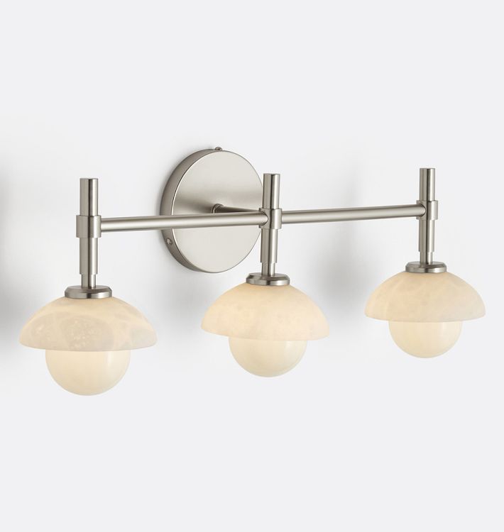 Alabaster Shade Greenwich Triple Wall Sconce-Jecanoli