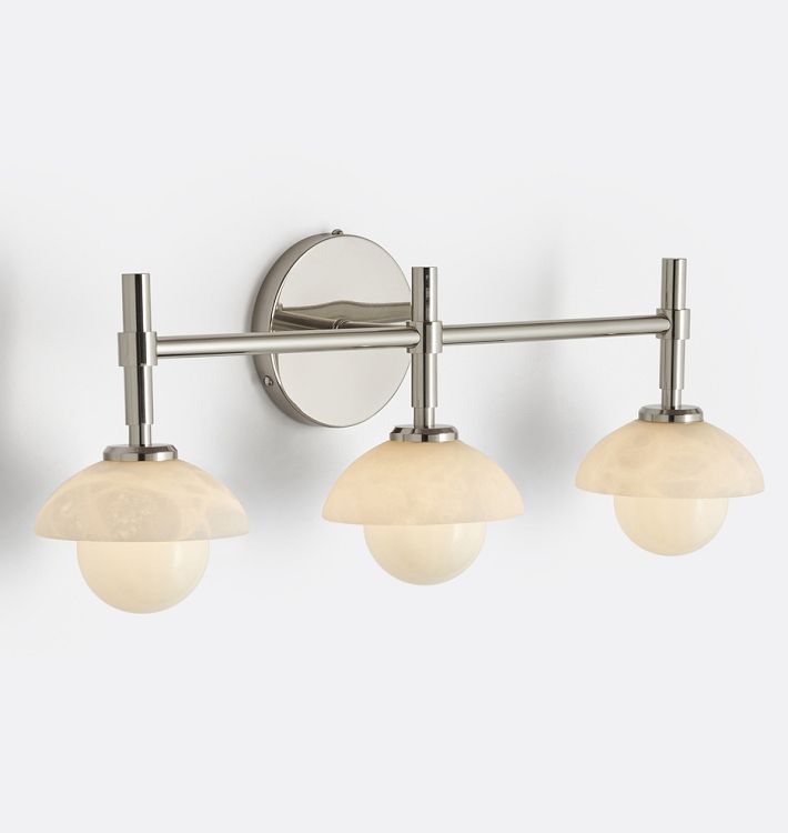 Alabaster Shade Greenwich Triple Wall Sconce-Jecanoli