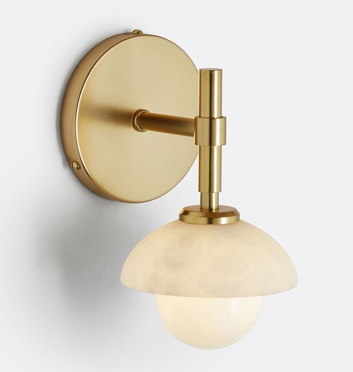 Alabaster Shade Greenwich Wall Sconce-Jecanoli