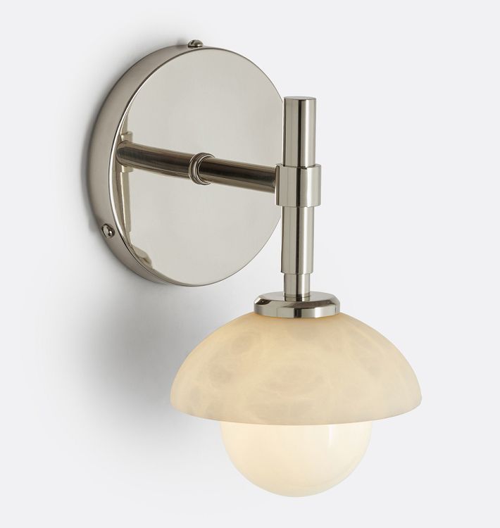 Alabaster Shade Greenwich Wall Sconce-Jecanoli