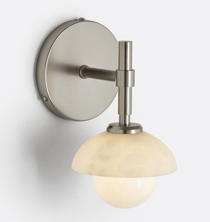 Alabaster Shade Greenwich Wall Sconce-Jecanoli