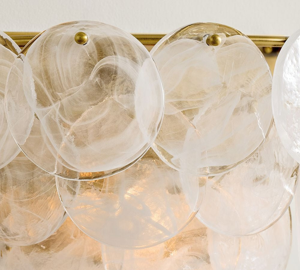 Riviera Glass Disc Sconce 13"-Jecanoli