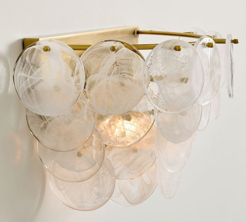 Riviera Glass Disc Sconce 13"-Jecanoli